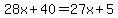 28x%2B40=27x%2B5