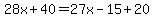 28x%2B40=27x-15%2B20