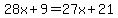 28x%2B9=27x%2B21
