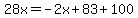 28x=-2x%2B83%2B100
