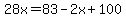 28x=83-2x%2B100