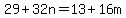 29%2B32n=13%2B16m