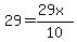 29+=+%2829+x%29%2F10