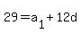 29+=+a%5B1%5D+%2B+12d