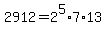 2912=2%5E5%2A7%2A13