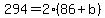 294=+2%2886%2Bb%29