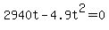 2940t-4.9t%5E2=0