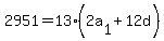 2951=13%282a%5B1%5D%2B12d%29
