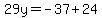 29y=-37%2B24