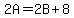 2A=2B%2B8