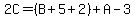 2C=%28B%2B5%2B2%29%2BA-3