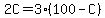 2C+=+3%2A%28100-C%29