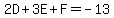 2D%2B3E%2BF=-13