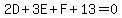 2D+%2B+3E+%2B+F%2B13+=+0