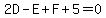 2D+-E+%2B+F%2B5+=+0