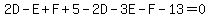 2D+-E+%2B+F%2B5+-2D-3E+-+F-13+=+0