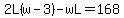 2L%28w-3%29-wL=168
