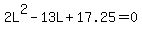 2L%5E2+-+13L+%2B+17.25+=+0