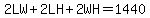 2LW%2B2LH%2B2WH=1440