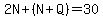2N%2B%28N%2BQ%29=30