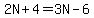 2N%2B4=3N-6