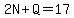 2N%2BQ=17