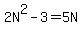 2N%5E2-3=5N