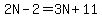 2N-2=3N%2B11