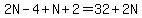 2N-4%2BN%2B2=32%2B2N