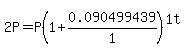 2P=P%281%2B0.090499439%2F1%29%5E%281t%29