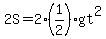 2S=+2%281%2F2%29+gt%5E2