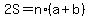 2S=n%2A%28a%2Bb%29