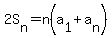 2S%5Bn%5D=n%28a%5B1%5D%2Ba%5Bn%5D%29