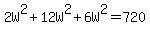 2W%5E2%2B12W%5E2%2B6W%5E2=720