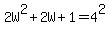 2W%5E2+%2B+2W+%2B+1+=+4%5E2