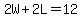 2W+%2B+2L+=+12