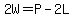 2W+=+P+-+2L