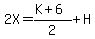 2X=%28K%2B6%29%2F2%2BH