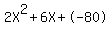 2X%5E2%2B6X%2B-80