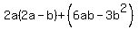 2a%282a-b%29%2B%286ab-3b%5E2%29