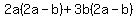 2a%282a-b%29%2B3b%282a-b%29