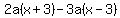 2a%28x%2B3%29-3a%28x-3%29