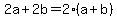 2a%2B2b=2%28a%2Bb%29