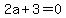 2a%2B3=0