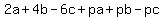 2a%2B4b-6c%2Bpa%2Bpb-pc