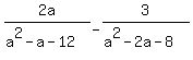 2a%2F%28a%5E2-a-12%29-3%2F%28a%5E2-2a-8%29