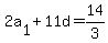 2a%5B1%5D+%2B+11d+=+14%2F3