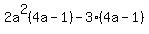 2a%5E2%284a-1%29-3%284a-1%29