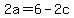 2a++=+6+-2c