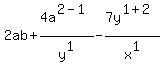 2ab%2B4a%5E%282-1%29%2Fy%5E1-7y%5E%281%2B2%29%2Fx%5E1